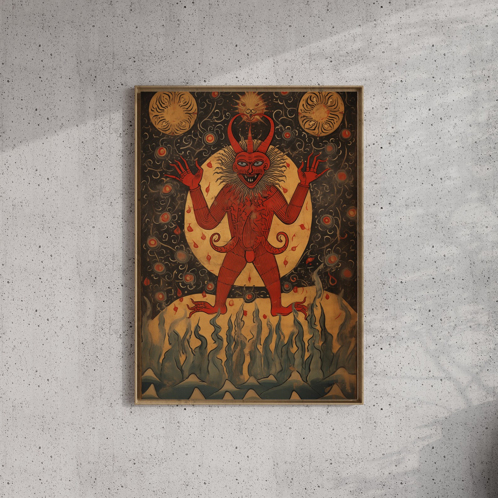 Red Devil | Medieval Art, Goth Decor, Satan Ornament, Digital Download ...