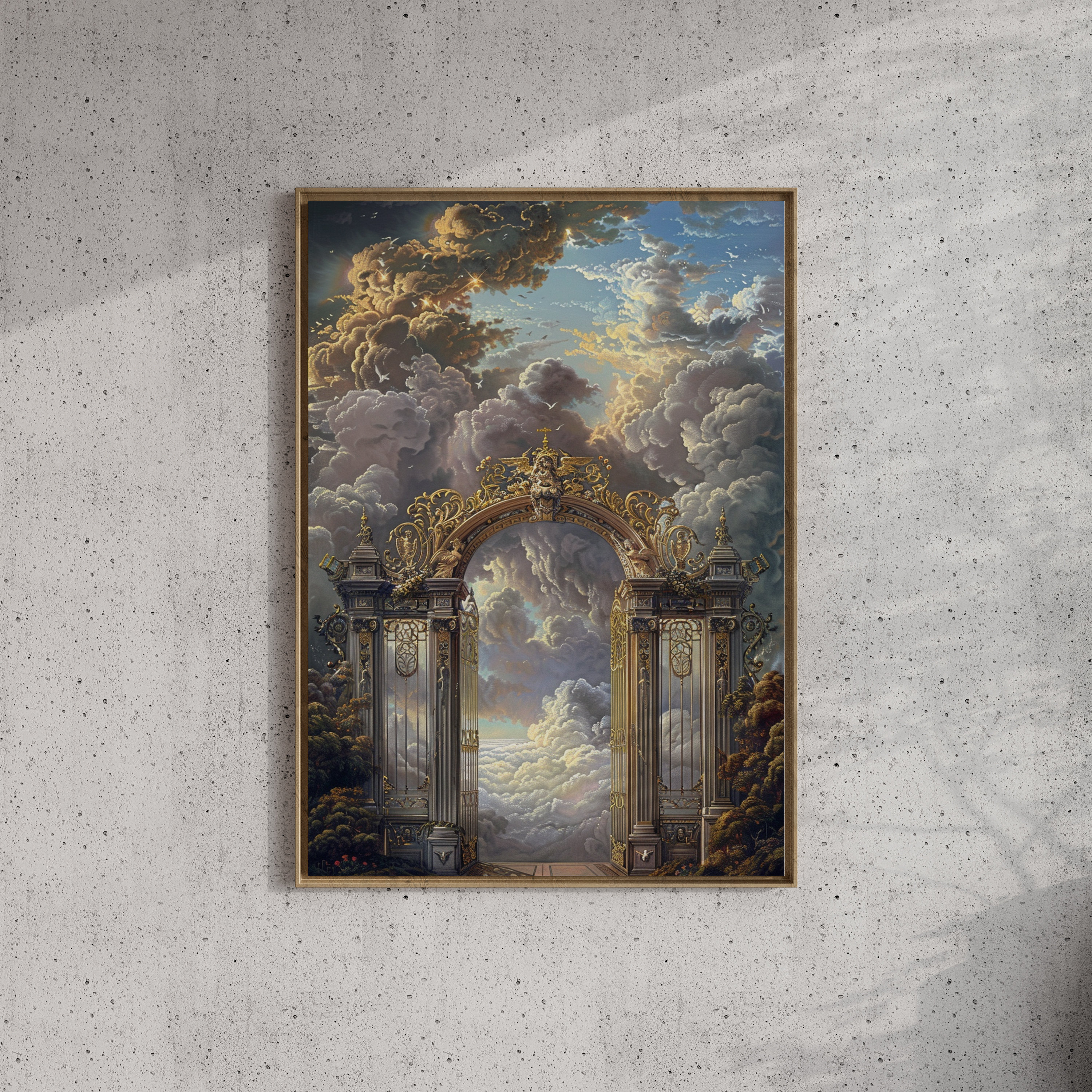 Heaven's Door Digital Art: Gates of Heaven, Maximalist Decor