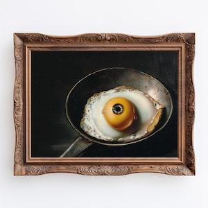 Fried Eye | Body Horror Moody Wall Art, Surrealist Vintage Victorian Goth Decor Art Print