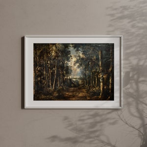 Moody Forest | Scenic Landscape Art Print, Printable Dark Academia ...