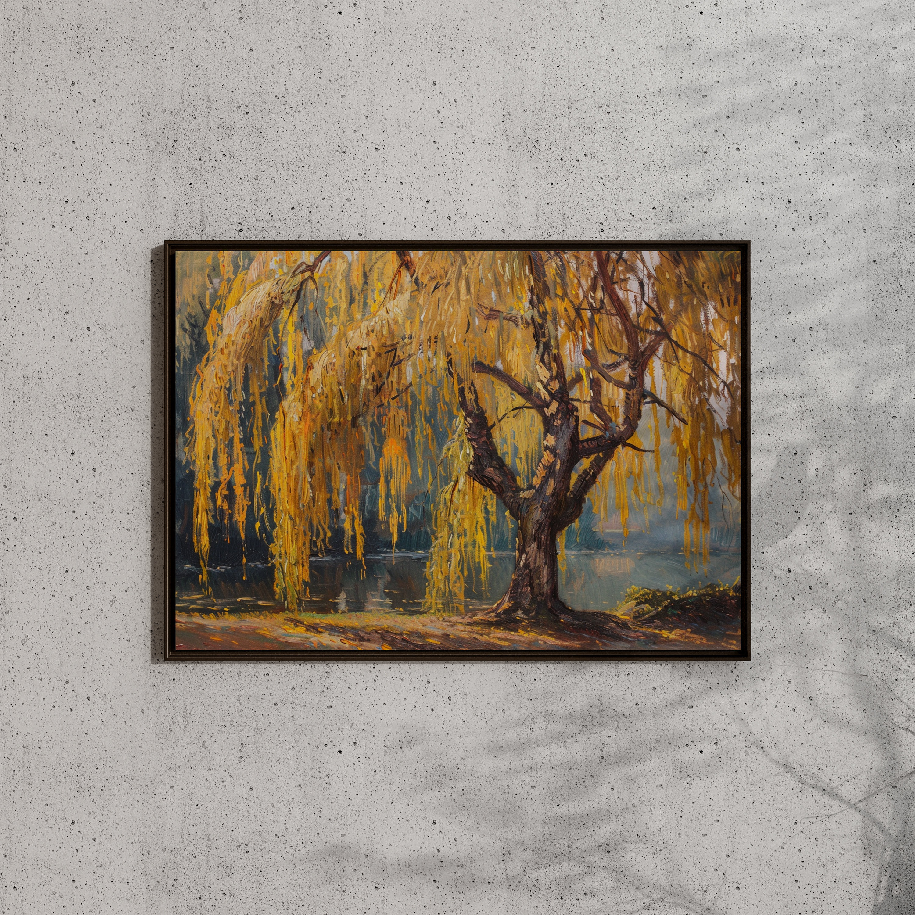 Autumn Willow Tree Impressionist Landscape Art (digital Download