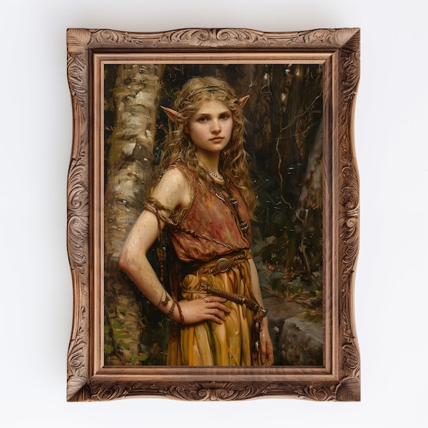 Elf | Whimsigoth Woodland Elf Art, Green Academia Forest Fairy Witchy Wall Art