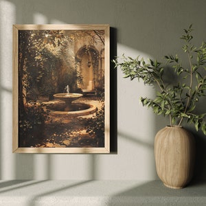 Antique Garden, a trending piece where the gentle murmur of a garden fountain meets the wild beauty of antique flowers.