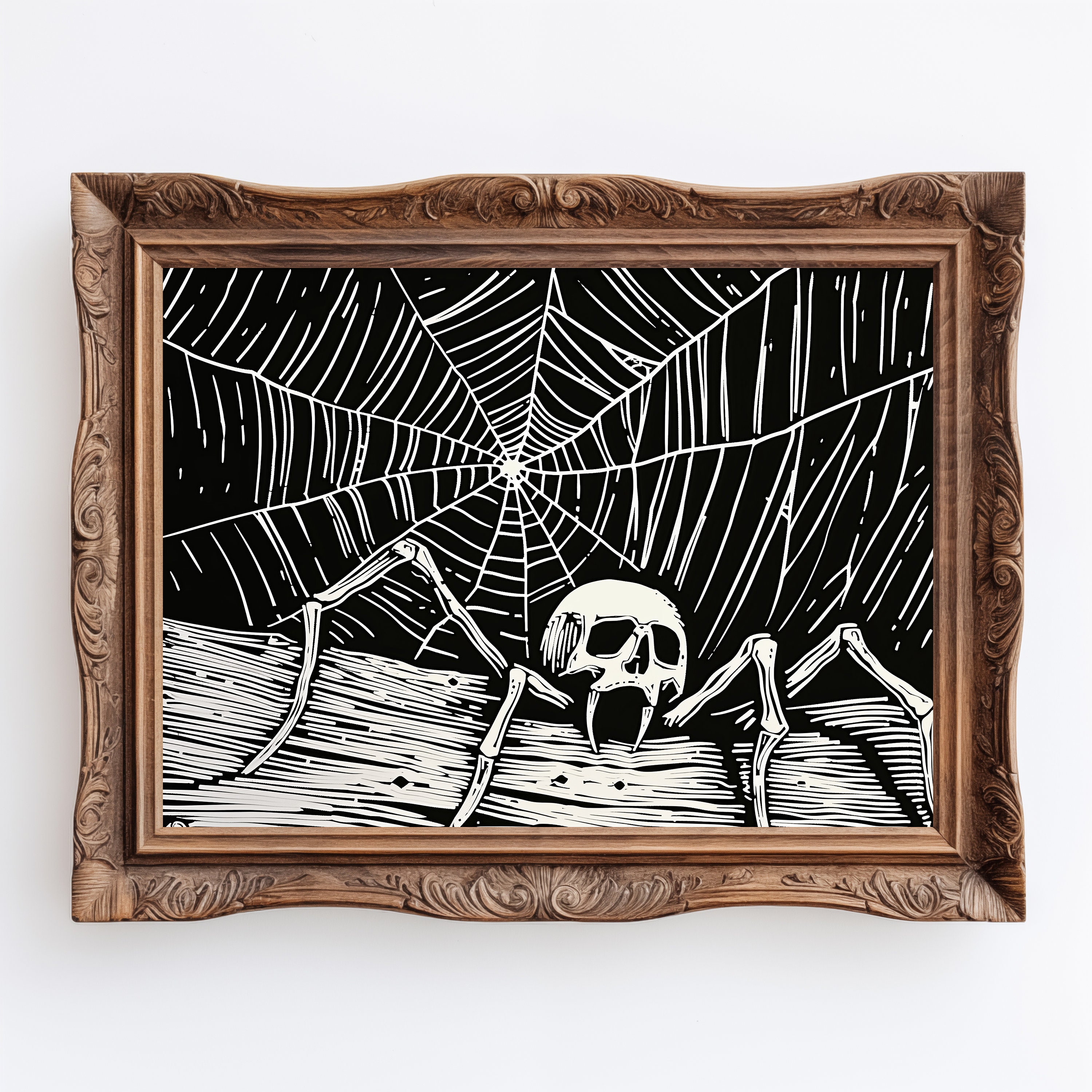 Death Spider | Halloween Spider Wall Art Decor, Gothic Scary Skull