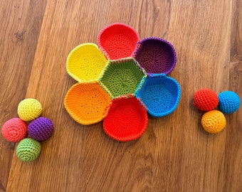 Kleursorteerspel gebaseerd op Montessori-haakinstructies