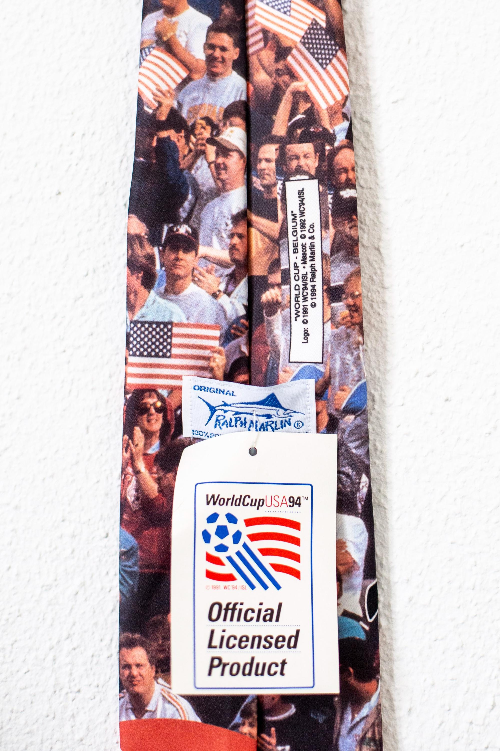 Cravate Commémorative Ralph Marlin, Coupe Du Monde FIFA USA 94, Homme, Soie - Neuve Sans étiquette