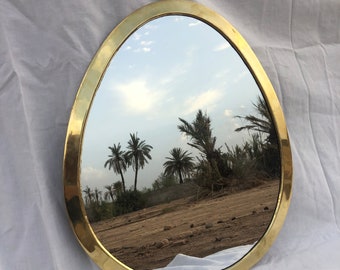 MAROKKANISCHER SPIEGEL, MESSINGspiegel, dekorativer Spiegel, trendiger ovaler Spiegel für die Heimdekoration, traditioneller Wandspiegel