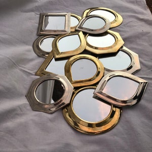 Golden Brass And Maillechort Decorative Wall Mirror, Unique Hock Mirror Available In Different Forms And Sizes, Handcrafted Gifts