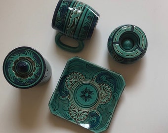 Ceramic GIFT SETS , Decorative Ceramic Sets, Sets of 4 GIFT Ceramic , Hand Made Ceramic set; ceramic Ashtray , Handmade pottery