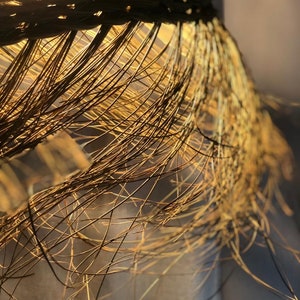 Moroccan pendant light with a modern-boho touch , doum straw CHANDELIER image 9