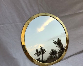 MOROCCAN MIRROR, BRASS Mirror, Decorative Mirror, Trendy Round Shaped Mirror for Home Decoration Traditional Wall Mirror