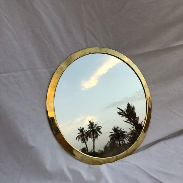 MOROCCAN MIRROR, BRASS Mirror, Decorative Mirror, Trendy Round Shaped Mirror for Home Decoration Traditional Wall Mirror