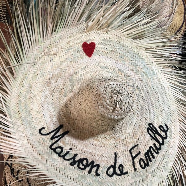 Chapeau de Paille Mural Personnalisable avec Franges