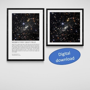 Set of 2 posters James Webb deep field, SMACS 0723, NASA, astronomy poster, digital download, space poster, digital wall art, wall art