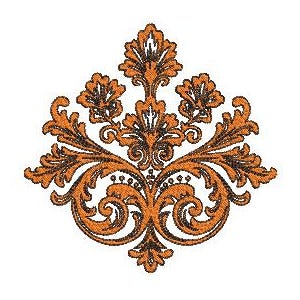 Baroque Classic Flourish Ornamental Embroidery Digital Design, 7 sizes, Instant download, all formats