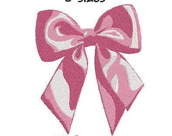 3D Bow Machine Embroidery Design, Ribbon Embroidery (PES, DST, JEF) (Instant Download)