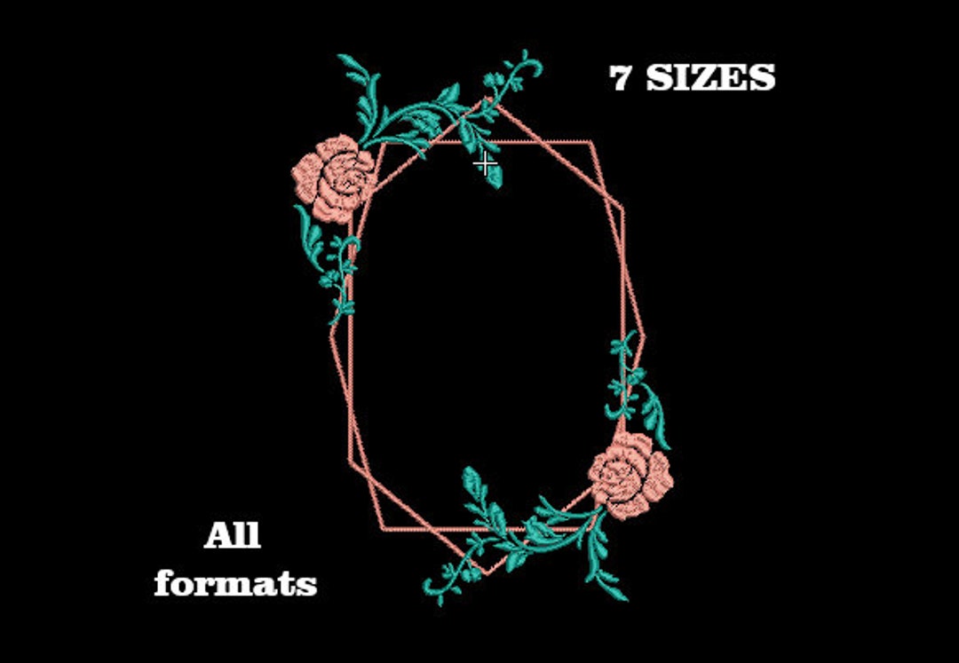 Frame Embroidery Design, Monogram Embroidery, 7 Sizes, Instant Download