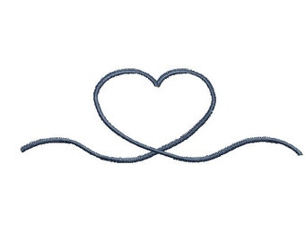 Heart 3d machine embroidery design, line embroidery design, love embroidery, simple embroidery, beginner, 3sizes, Instant download