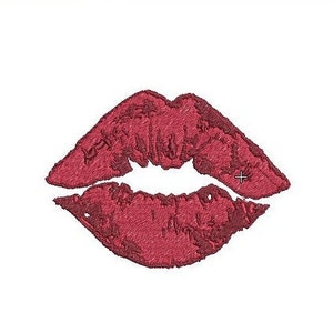 Lips machine embroidery design, kiss embroidery, lips stamp embroidery, 3 sizes, Instant download, all formats, DST PES patterns