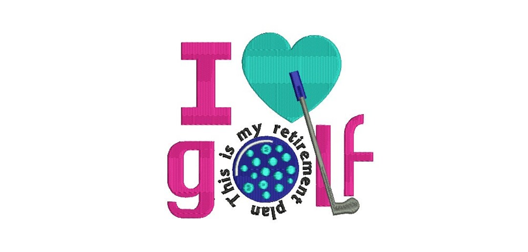 Golf Machine Embroidery Design, I Love Golf, Sports Embroidery Design