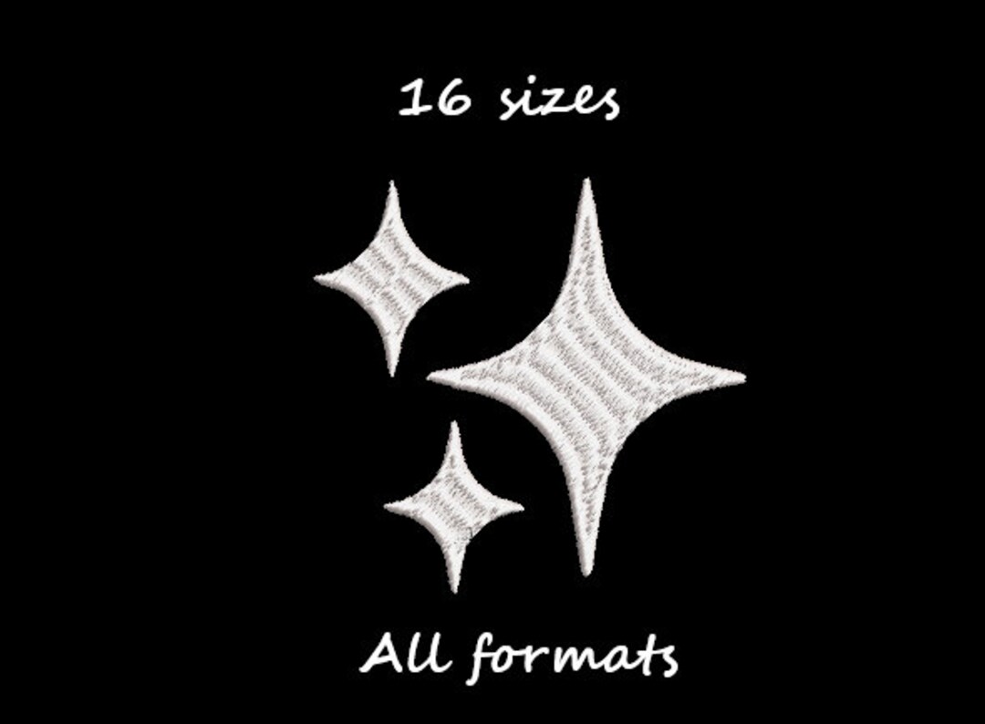 Sparkle Shine Star Machine Embroidery Design, 16 Sizes (instant ...
