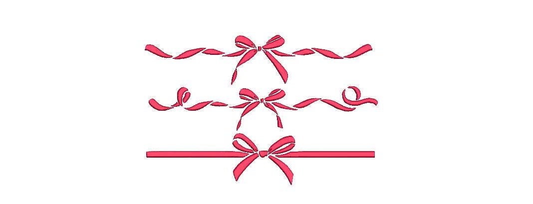 Coquette Bow Embroidery Design: Elegant Ribbon Wrap (instant Download ...