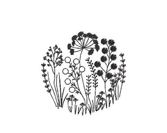 Wildflowers Machine Embroidery Design, 7 Sizes, Floral File (Digital Download)