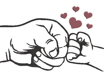 Dad machine embroidery design, son Embroidery, fathers love embroidery, parent child embroidery, 8 Sizes, Instant download, all formats