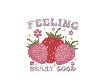 Strawberry Machine Embroidery Design: Berries Pattern (DST PES)