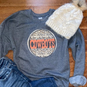 Cowboys Leopard Bleached Graphic Sweatshirt