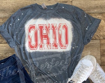 Buckeye Football Bleached Graphic Tee Ohio The Buckeye State