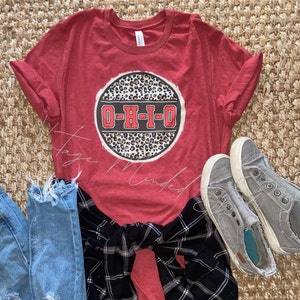 Buckeye Football OHIO Leopard Bleached Graphic Tee The Buckeye State