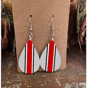 Buckeye Football Helmet Teardrop Sublimation Earrings The Buckeye State