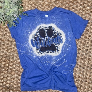 Wildcats Paw Leopard Bleached Graphic Tee
