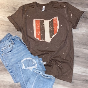 Cleveland Football Bleached Graphic Tee Ohio Football
