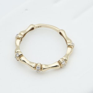 14K 純金バンブーリング、本物の金バンブーリング、上品なバンドリング、彼女へのギフト、お母さんへのギフト、母の日ギフト、クリスマスギフト