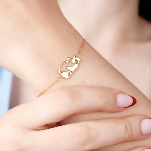 Panda Armband aus 14K Solid Gold, Gold Panda Bär Armband, 925K Silber schlafender Panda Charm, Tier Charm Schmuck, Einzigartiges Armband