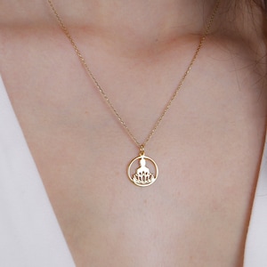 Collar de budismo de oro macizo de 14 quilates, collar de Buda de oro auténtico, colgante de estatua de Buda, joyas de meditación, collar con placa de identificación, regalos de Diwali