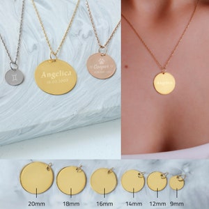 Gold pendant top necklace engraved