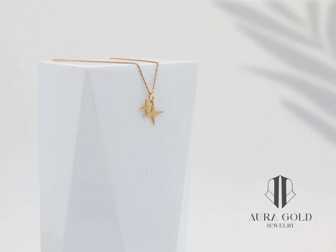 Dainty 14 Karat Gold Plated CZ Northern Star Charm