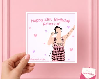 Tarjeta de cumpleaños personalizada inspirada en Harry Styles - Noche 4 en Wembley, Love on Tour, HS, Harries, Celebrate in Styles, Harry’s House