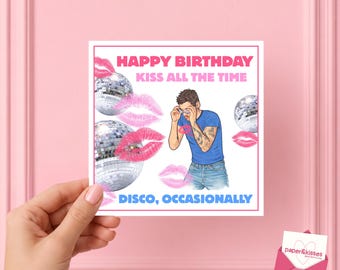 Harry Styles themed Birthday Card - Harry Styles, HS, Harries, Stylers, Love On Tour, Kiss All The Time, Disco Ocassionally, We Belong Tgthr