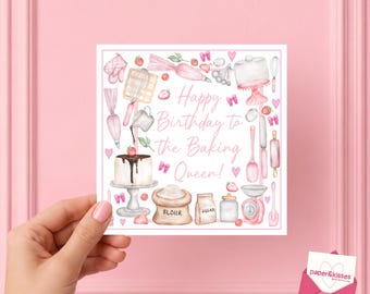 Baking Queen Birthday Card | Baking Lovers, Baking Queen, Bake Off, Showstopper, Baker, Baking Birthday Cake