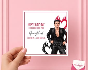 Yungblud Birthday Card - Sorry Couldn’t Get You, Black Hearts Club, Dominic Harrison, Yungblud Card, Birthday Girl, I Think I’m Okay, 11 Min