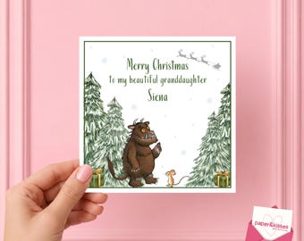 Personalised Woodland Character - inspired Christmas Card | Kids Xmas Cards, Kids Christmas, Children