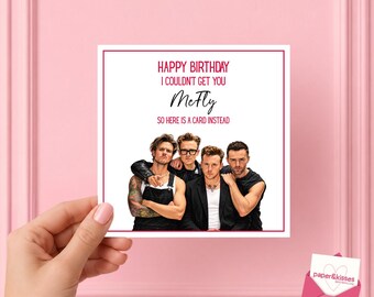 McFly Birthday Card - Sorry Couldn’t Get You, 5 Colours In Her Hair, All About You, Danny Jones, Dougie Poynter, Tom Fletcher, Harry Judd