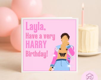 Personalised Harry Styles Inspired Birthday Card - LA Night 15 2023, Love on Tour, HS, Harries, Celebrate in Styles, Harry’s House