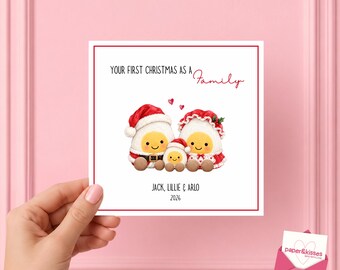 First Christmas As A Family Jellycat Inspired Christmas Card - New Parents At Christmas, Family Christmas Card, Christmas Personalised Card