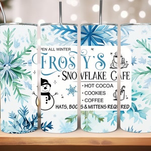 Christmas 20oz Tumbler Design, Seamless Snowflakes Tumbler Wrap PNG Download
