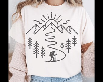 Funny Hiking T-Shirt Design: Forest Camper PNG (Digital Download)